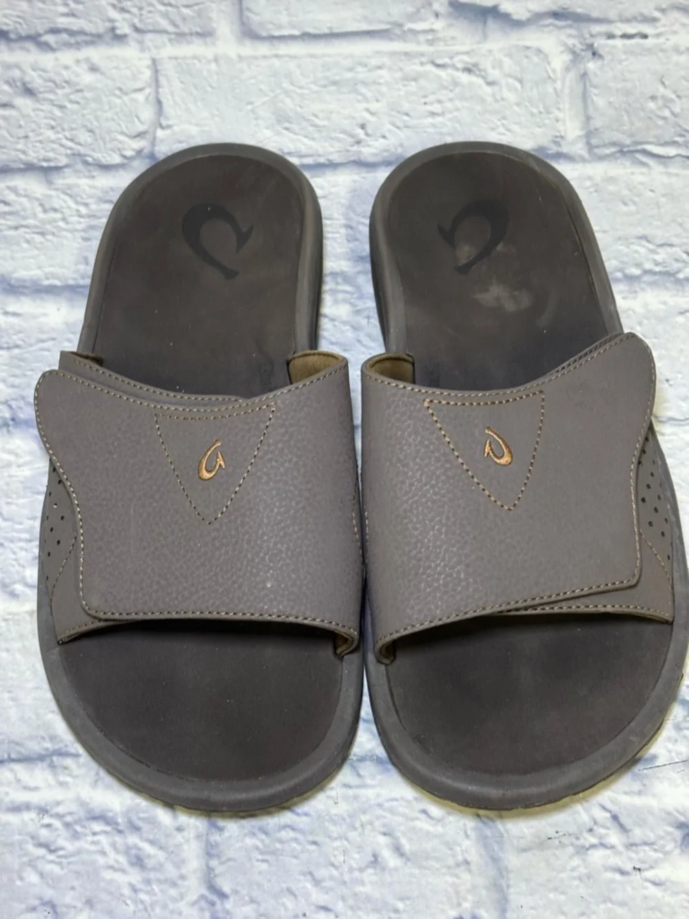 Olukai Nalu Men's Slide Sandals 10332-4848 Dk Java Size 12M